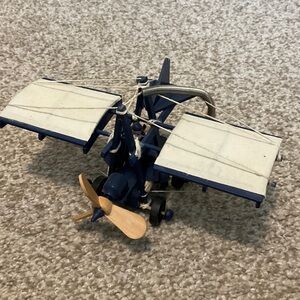 3 for $30 item - Rustic Blue and White Toy Biplane